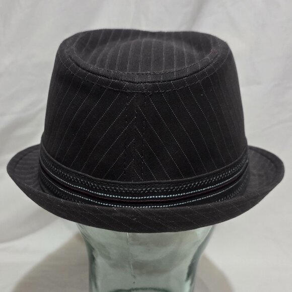 Goorin Bros. SAMPLE 1 off Fedora - Gray Pinstriped - Accordion - Sz M* - Picture 2 of 7